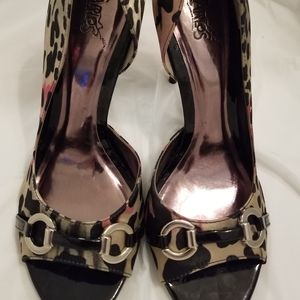 Animal print peep toes